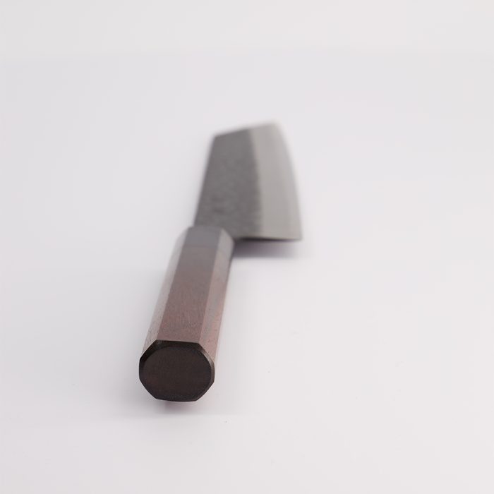 Ishizuchi Roestvrijstalen Mes - Aogami Super Kurohada - Kiritsuke - Rozenhout Octagon Handvat - 21 cm - Afbeelding 3