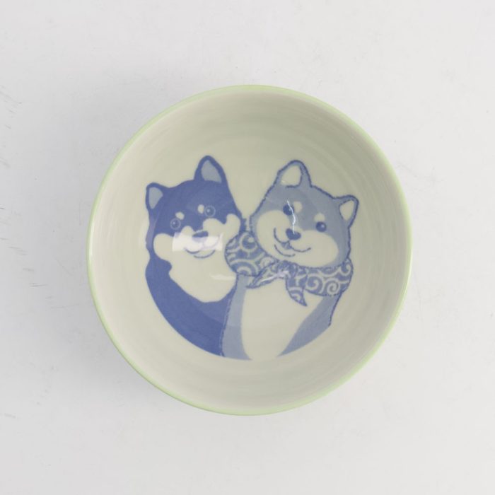 Kawaii Rice Bowl Shiba-Dog 11.5x6cm 350ml Green 10/120