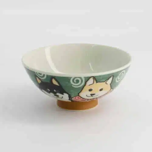 Tokyo Design Studio – Kawaii – Rijstkom – Shiba Hond – Groen – 14.5×6.5cm 500ml