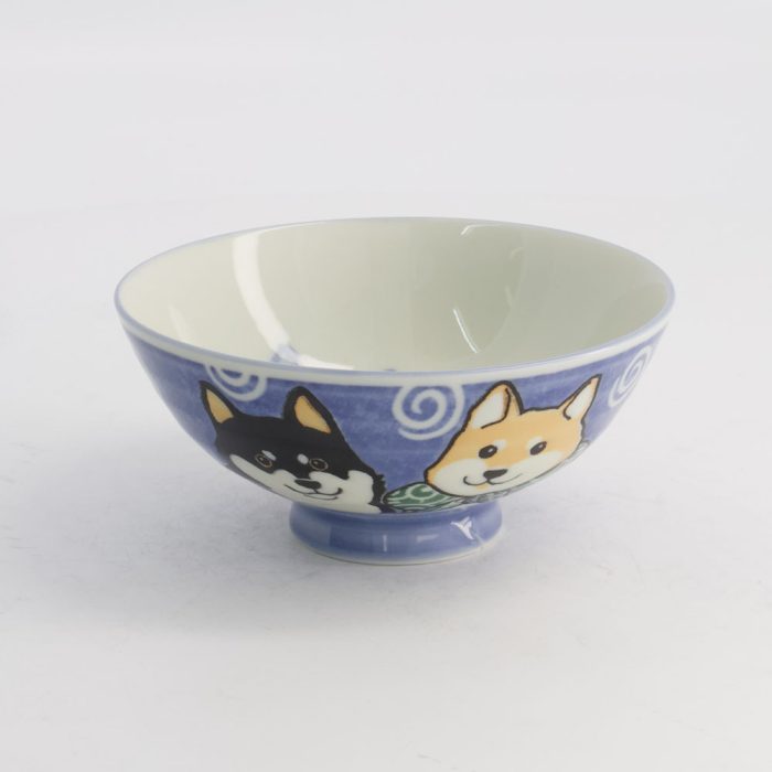 Tokyo Design Studio – Kawaii – Rijstkom – Shiba Hond – Blauw – 14.5×6.5cm 500ml