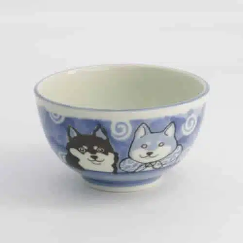 Tokyo Design Studio – Kawaii – Rijstkom – Shiba Hond – Blauw – 13×8cm 400ml