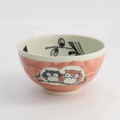 Tokyo Design Studio – Kawaii – Rijstkom – Uil – Roze – 16×8cm 600ml
