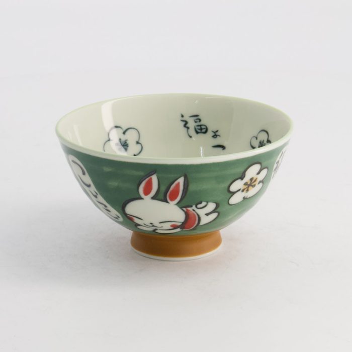 Tokyo Design Studio – Kawaii – Rijstkom – Konijn – Groen – 11.5×6cm 300ml