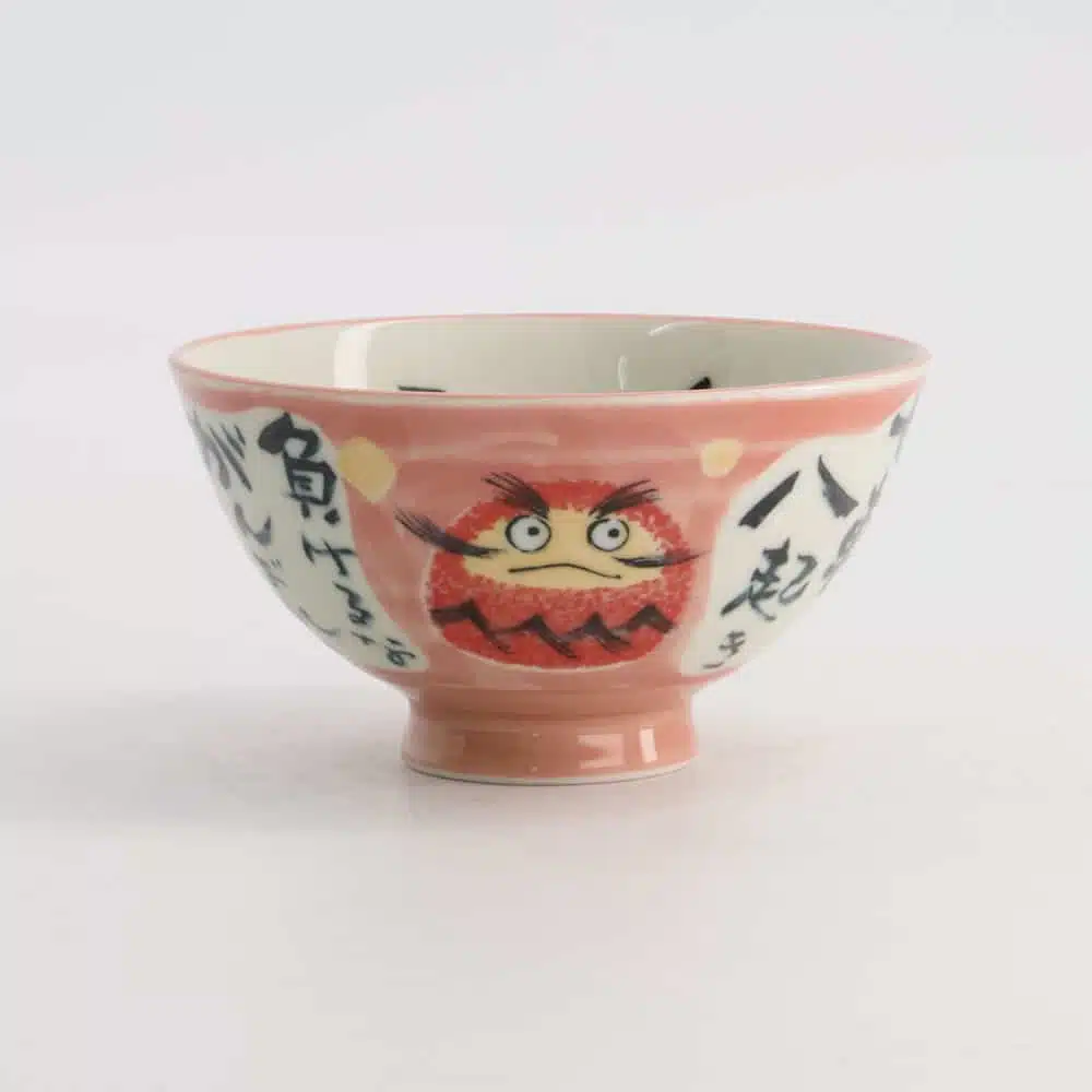 Kawaii Rijstkom Roze Daruma - Tokyo Design Studio - 300ml - 11.5x6cm - Afbeelding 2