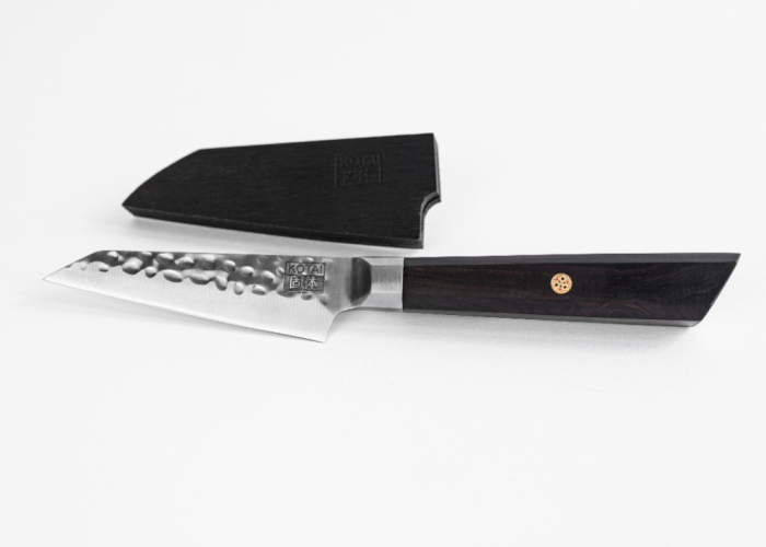 Kotai Mes - Bunka Paring gehamerd Mes met Bamboo Box - 9cm - Afbeelding 5