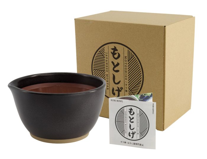 Vijzel Suribachi Kom Groot Met Antislip Ondergrond  18,5x10x18cm Zwart