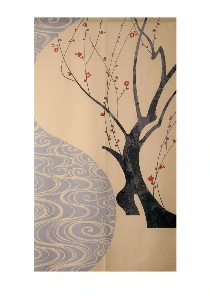 Japanse Noren Gordijn - Goodwill Rode Pruim - 85x150cm