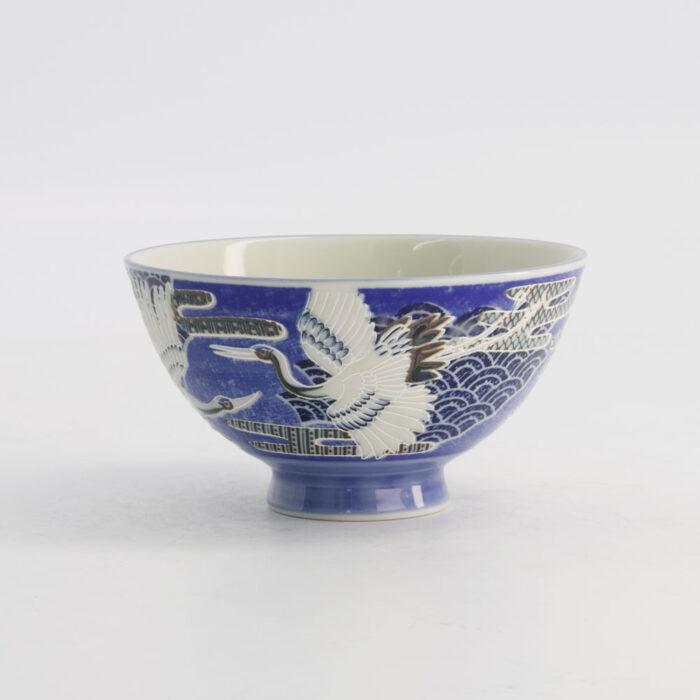 Tokyo Design Studio- Kawaii- Rijstkom -Kraanvogel-  11.5x6cm  300ml -Blauw - Afbeelding 4