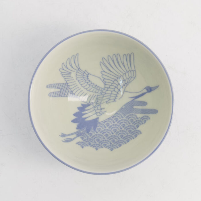 Tokyo Design Studio- Kawaii- Rijstkom -Kraanvogel-  11.5x6cm  300ml -Blauw - Afbeelding 2