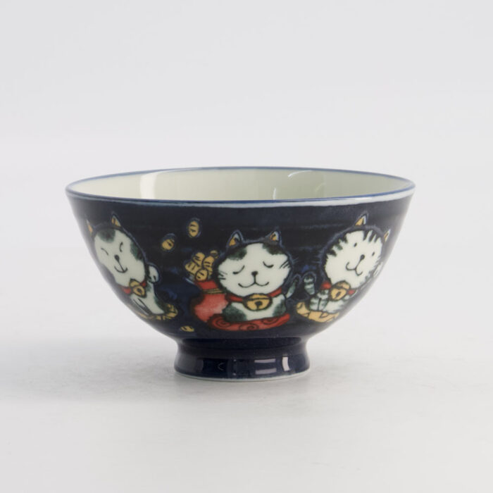 Tokyo Design Studio -Kawaii -Rijstkom- Kat Neko -11.5x6cm 300ml -Blauw - Afbeelding 2