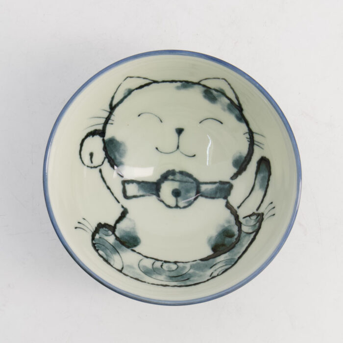 Tokyo Design Studio -Kawaii -Rijstkom- Kat Neko -11.5x6cm 300ml -Blauw - Afbeelding 3