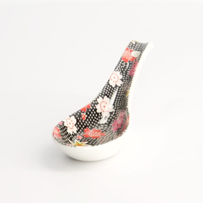 Kawaii Bloemen Lepel - Tokyo Design Studio - Zwart 13.8x4.8cm - Afbeelding 2