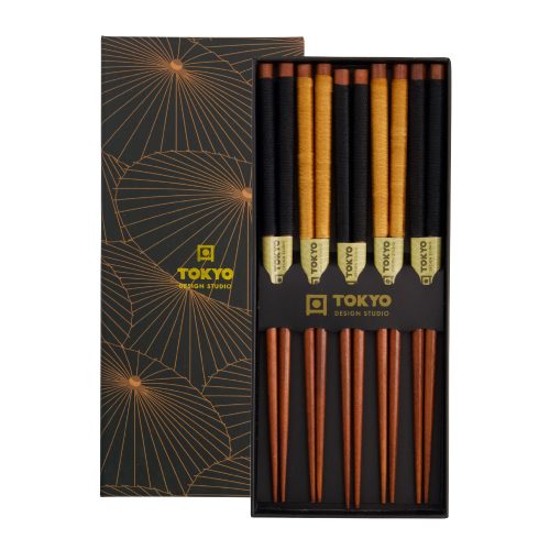 Tokyo Design Studio - Eetstokjes - Cadeau Set - Gouden Parasol