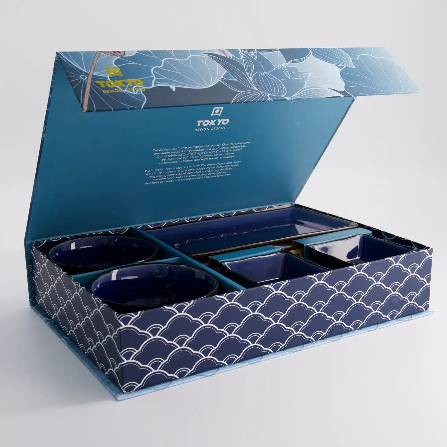 Sushi Servies Set Glas Donkerblauw - Tokyo Design Studio - 8-delig - 2 personen - Afbeelding 5