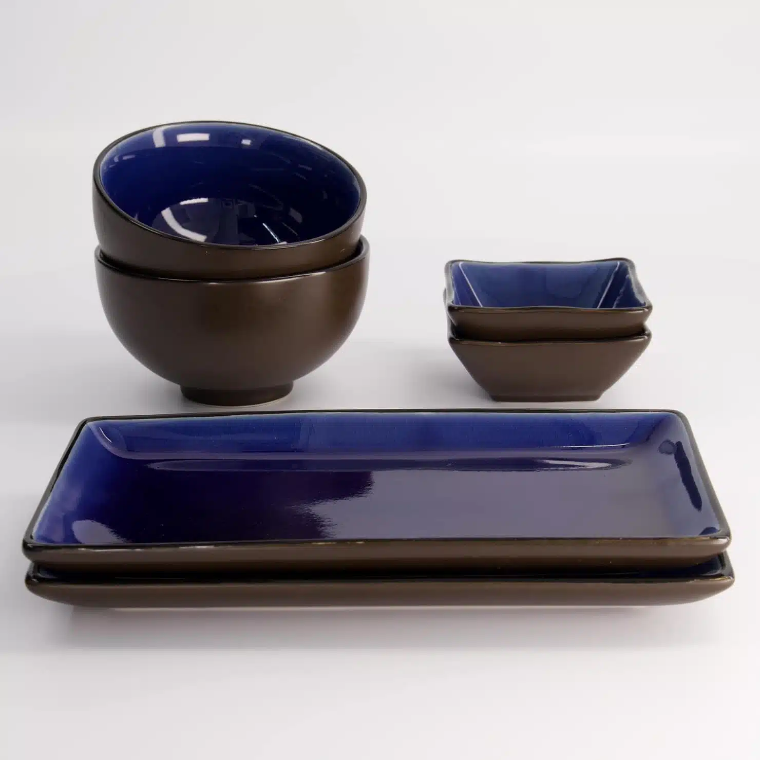 Sushi Servies Set Glas Donkerblauw - Tokyo Design Studio - 8-delig - 2 personen - Afbeelding 2