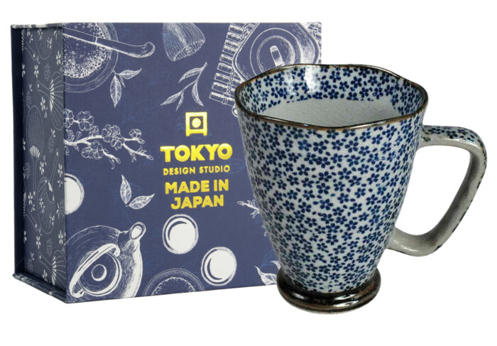 Japanse Mok Cadeau Set - Tokyo Design Studio - Grijze Sakura - 400ml - 9x11cm