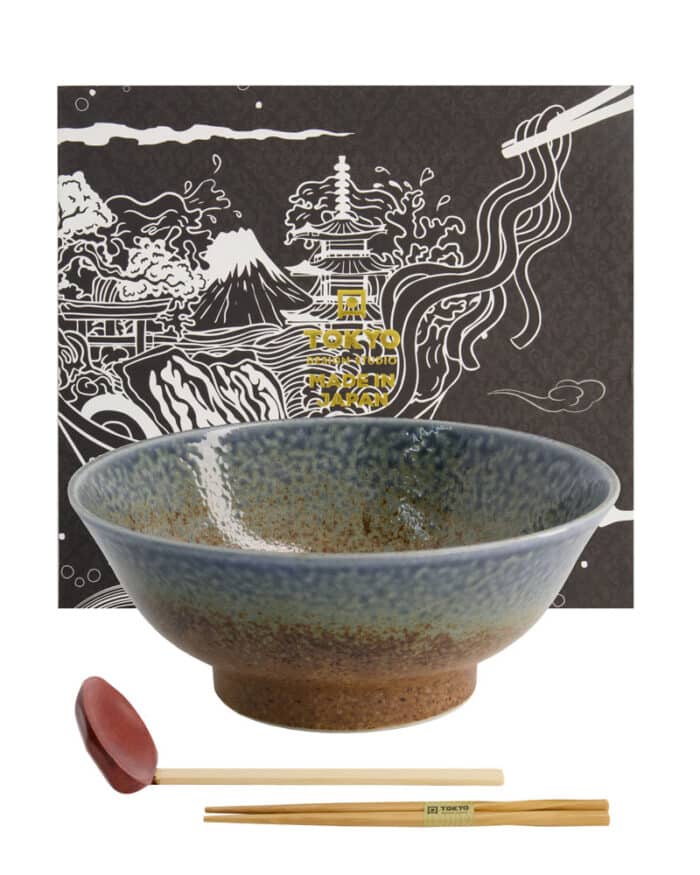 Japanse Ramen Kom Set - Tokyo Design Studio Sunachi Ainagashi - 3-delig - 1250ml - 21.3x8.7cm