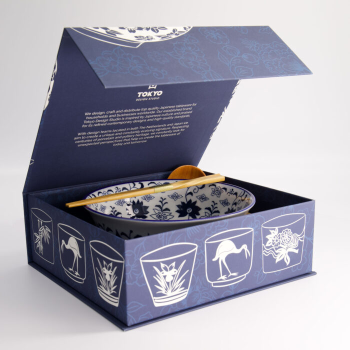 Tokyo Design Studio - Tokyo Blue - Botan - Ramenkom - Geschenkset - 3 stuks - 1300 ml - Afbeelding 3