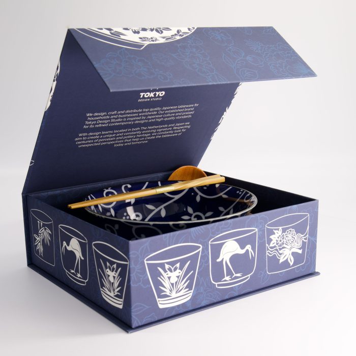 Tokyo Design Studio - Tokyo Blauw - Karakusa - Ramen Kom - Geschenkset - 3 delig - 1300 ml - Afbeelding 6