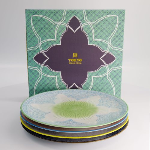 Tokyo Design Studio - Lily Flower - Dinerborden Set - Met Geschenkdoos - 26x3cm