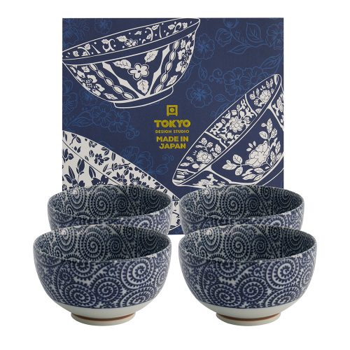 Tokyo Design Studio - Mixed Bowls - Kommen Set - Set Van 4 Stuks - 13.2x7.2cm - 500ml