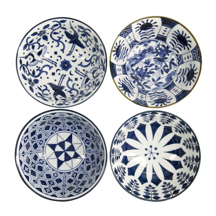Tokyo Design Studio – Mixed Bowls - Set van 4 stuks - Kommen set - Geschenk set - 14.8x7cm - 550ml - Afbeelding 2