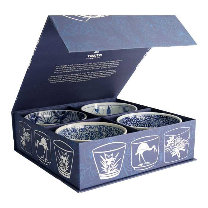 Tokyo Design Studio – Mixed Bowl - Set van 4 stuks - Geschenk set - 13.2x7.2cm - 500ml