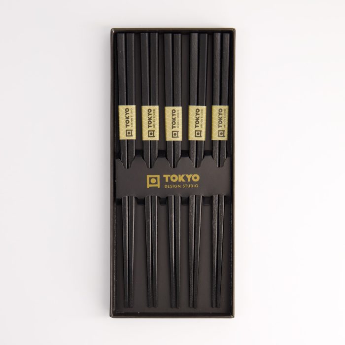 Tokyo Design Studio - Eetstokjes - Cadeauset/5 - Vierkant - Zwart - Afbeelding 4