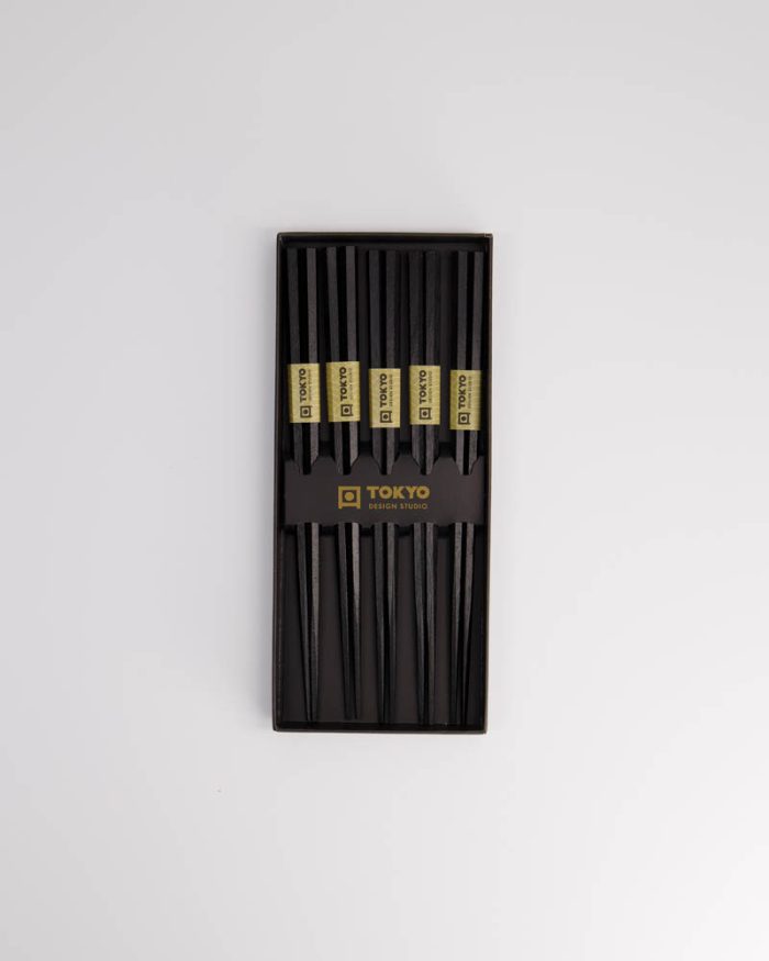 Tokyo Design Studio - Chopstick - Giftset/5 - Hexagon - Black - Afbeelding 4