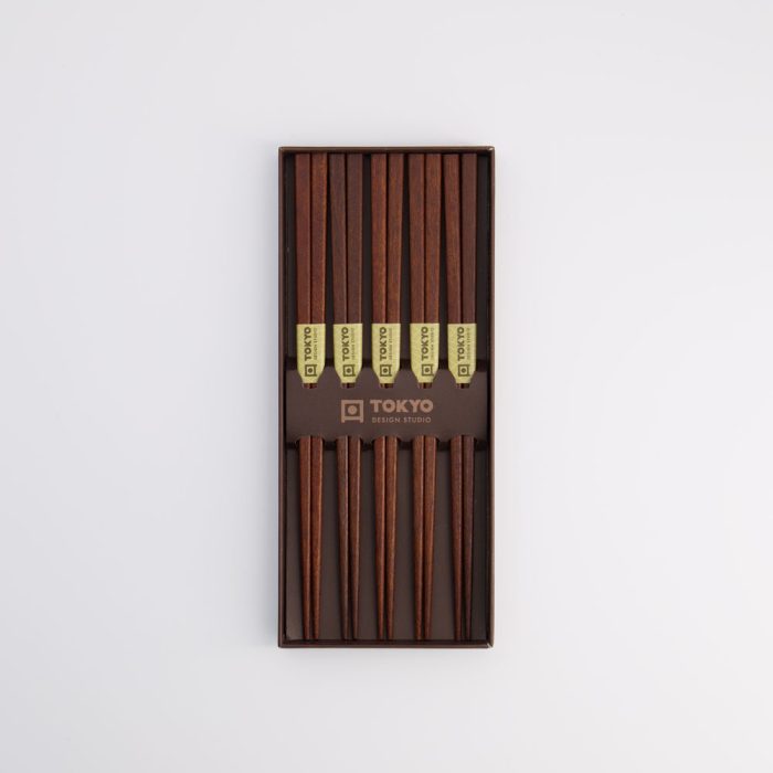 Tokyo Design Studio - Chopstick - Giftset/5 - Vierkant - Bruin - Afbeelding 4