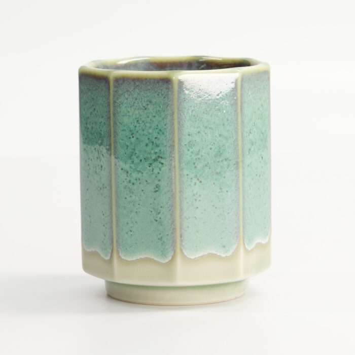 Tokyo Design Studio - Craft Teacup - Wit/Aqua Glazuur - 6,5x8cm - 150ml