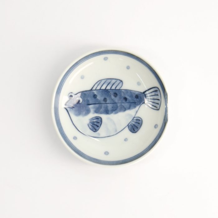 Tokyo Design Studio Mini Bord met Eetstokjeshouder - 9,4x2,3cm Puffervis
