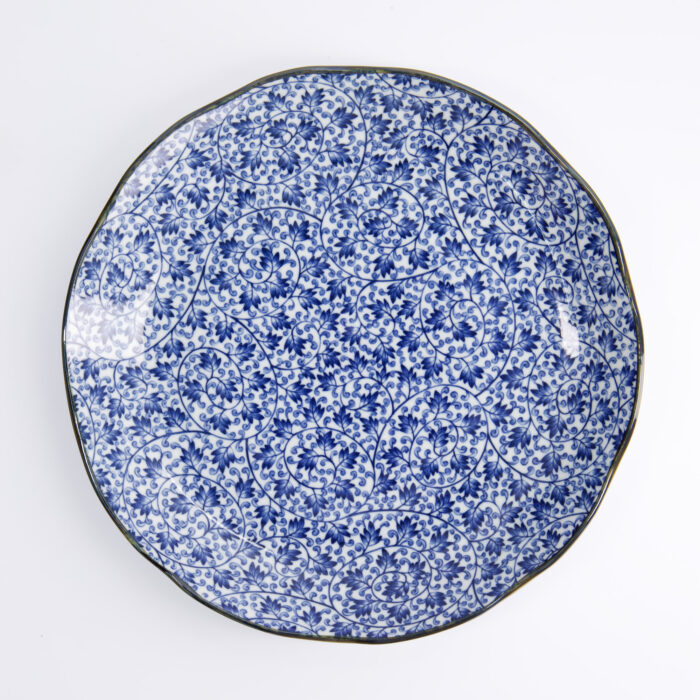 Tokyo Design Studio - Rond Bord - Hana - Blauw - 25,5x3,5cm - Karakusa - Afbeelding 3