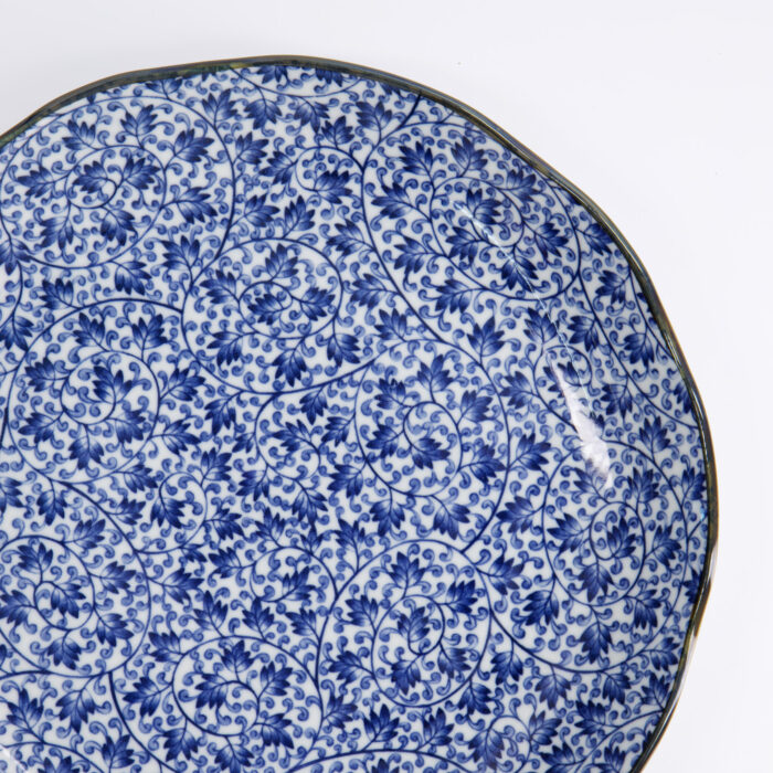 Tokyo Design Studio - Rond Bord - Hana - Blauw - 25,5x3,5cm - Karakusa - Afbeelding 2