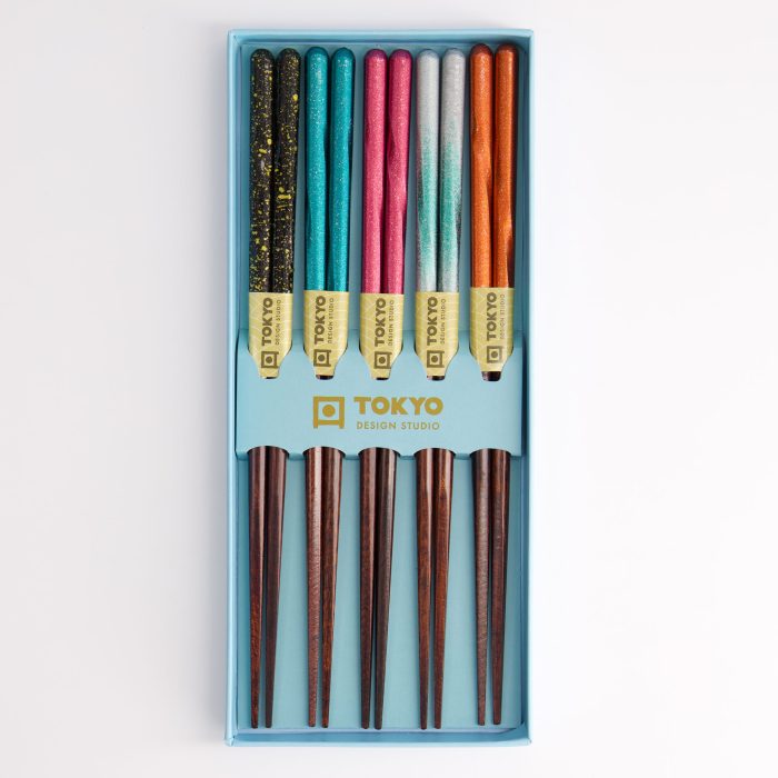 Tokyo Design Studio - Eetstokjes - Cadeauset/5 - Houten - Blauw - Wolk - Afbeelding 4