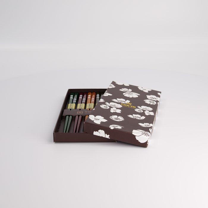 Tokyo Design Studio - Chopstick - Cadeauset/5 - Houten - Zwart - Witte Bloem - Afbeelding 4