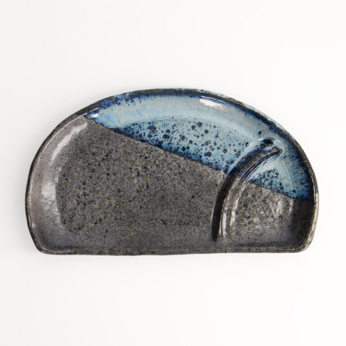 Tokyo Design Studio - Half Moon - Ontbijtbord - Zwart/Blauw - 22,5x13x2,3 cm - Afbeelding 2