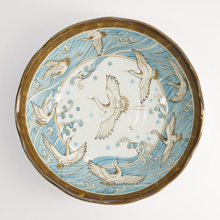 Japanse porseleinen kom - Tokyo Design Studio - Crane Light Blue - 1100ml - 21.6x6.5cm - Afbeelding 2