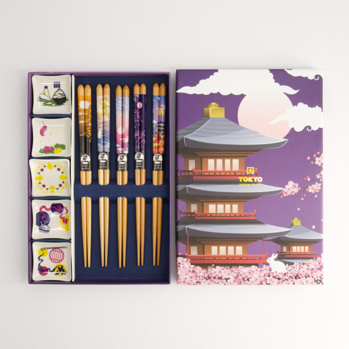 Japanse Eetstokjes Cadeauset - Tokyo Design Studio - 5 paar - Afbeelding 2