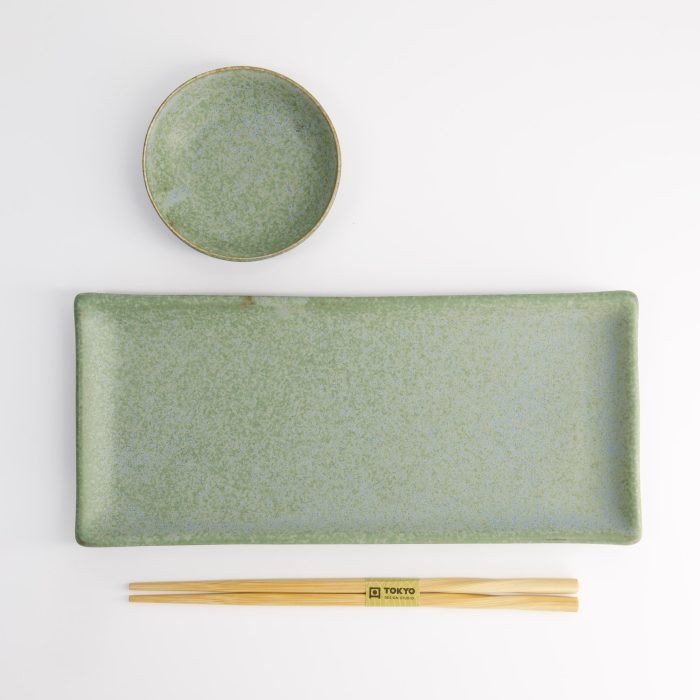 Tokyo Design Studio - Vert Sauge Sushi - Giftset - 3-delig - 29x14,3cm - 10x2,5cm - Inclusief Chopsticks - Afbeelding 3