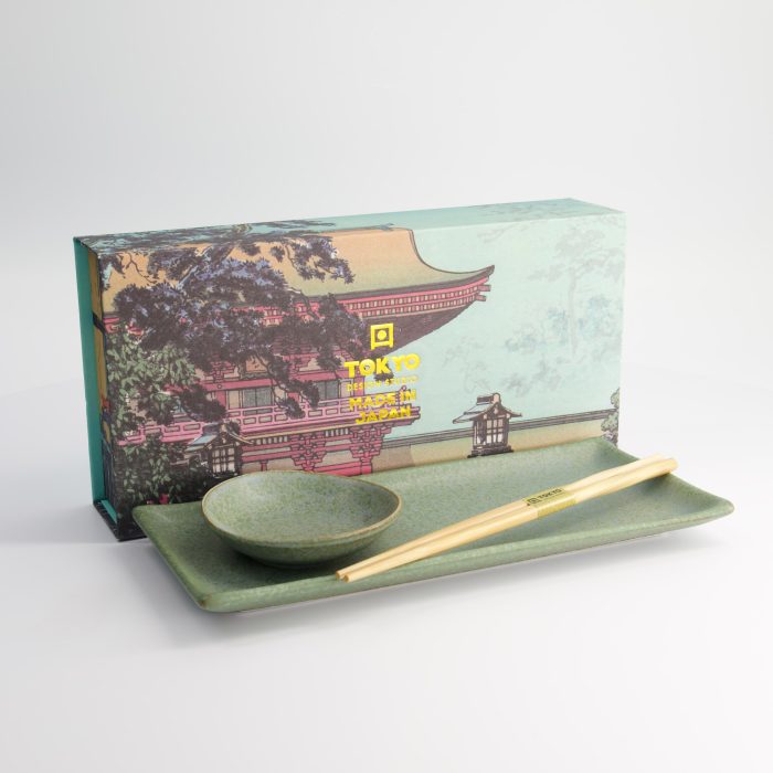 Tokyo Design Studio - Vert Sauge Sushi - Giftset - 3-delig - 29x14,3cm - 10x2,5cm - Inclusief Chopsticks - Afbeelding 4