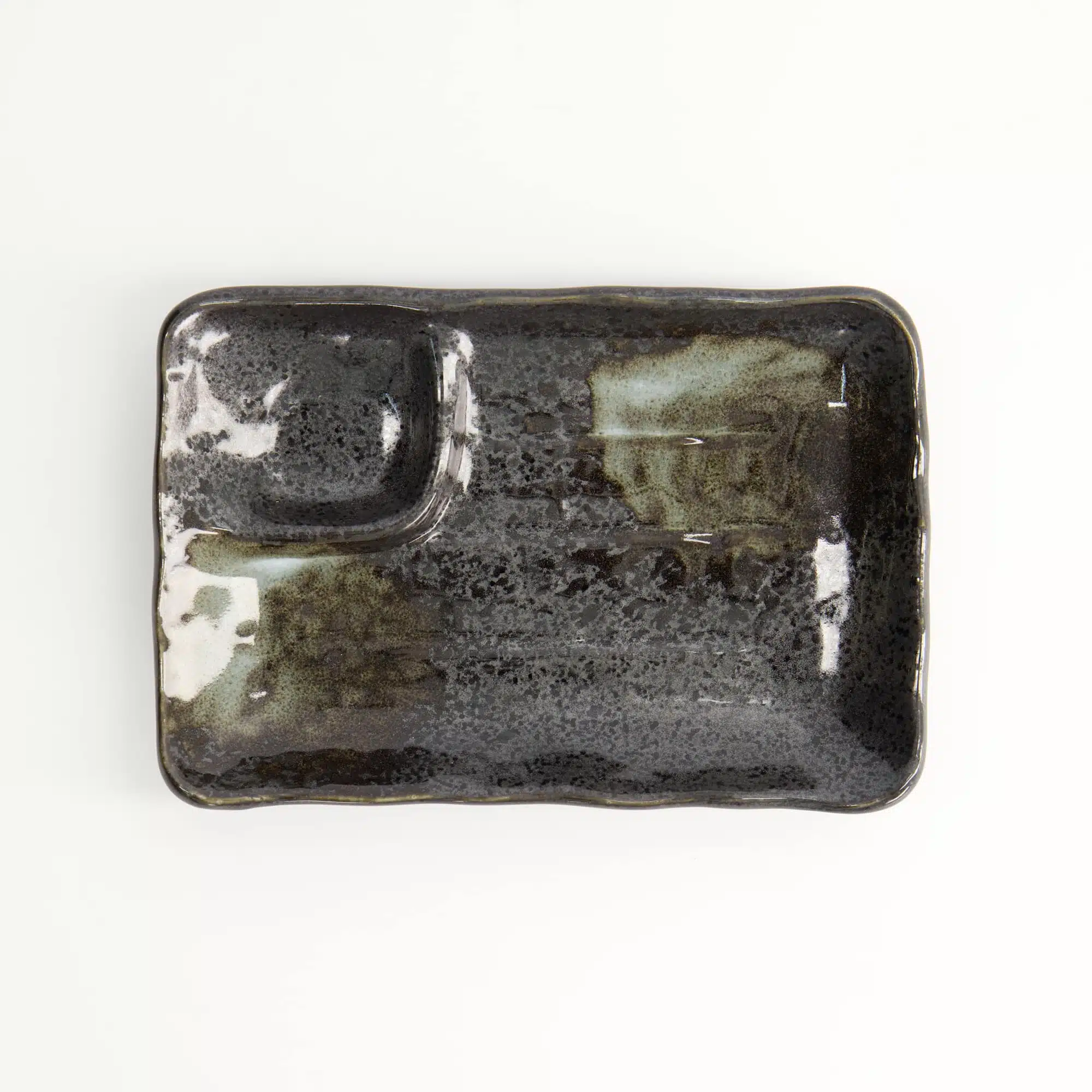 Gescheiden Serveerbord Zwart Keramiek - Tokyo Design Studio - 17x11x2.5 cm - Afbeelding 2