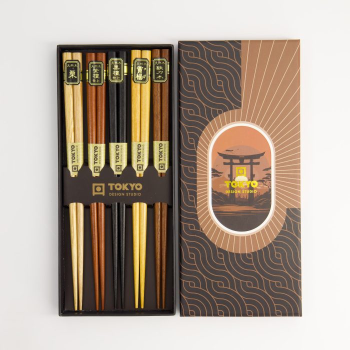 Tokyo Design Studio - Houten Chopstick Giftset - 5 paar - Afbeelding 2