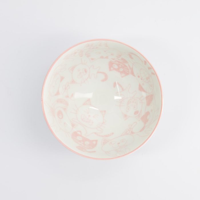 Tokyo Design Studio - Kawaii - Rijstkom - 11.4x6.2cm - 300ml - Roze - Grappige Kat - Afbeelding 2