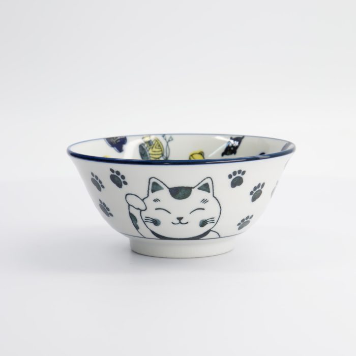 Tokyo Design Studio - Kawaii - Lucky Cat - Neko Kom - Blauw -15x7cm - 500ml - Afbeelding 4