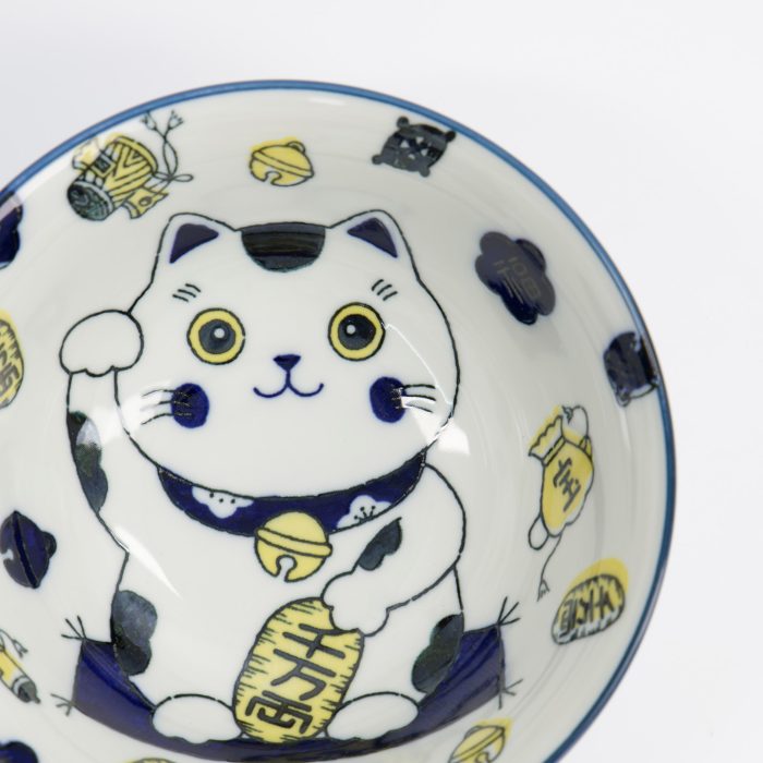 Tokyo Design Studio - Kawaii - Lucky Cat - Neko Kom - Blauw -15x7cm - 500ml - Afbeelding 3