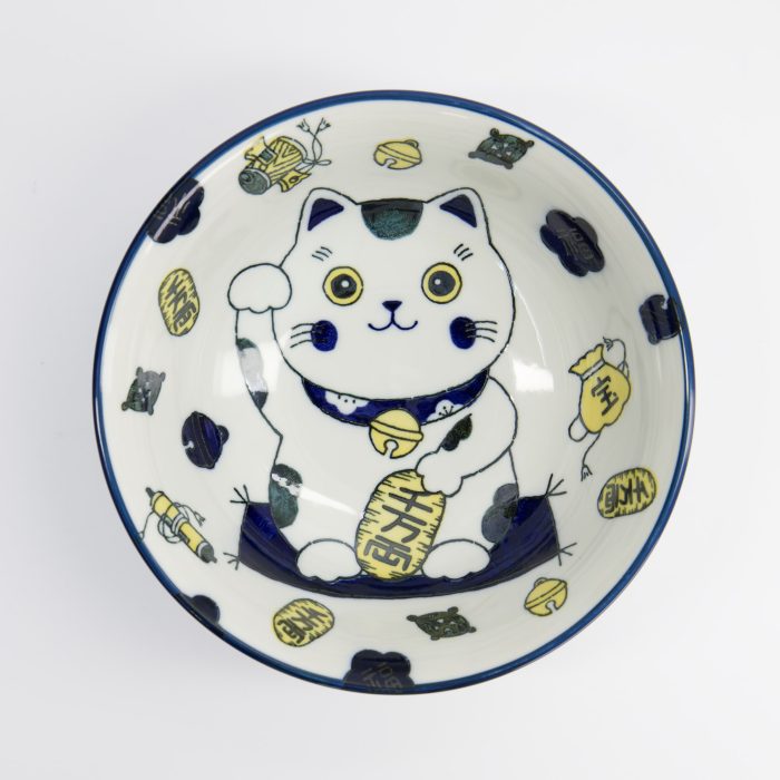 Tokyo Design Studio - Kawaii - Ramen Kom - Lucky Cat Neko - Blauw - 20.8x8cm - 1000ml - Afbeelding 2