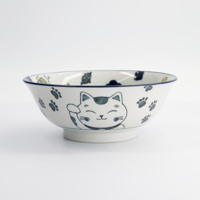 Tokyo Design Studio - Kawaii - Ramen Kom - Lucky Cat Neko - Blauw - 20.8x8cm - 1000ml - Afbeelding 4