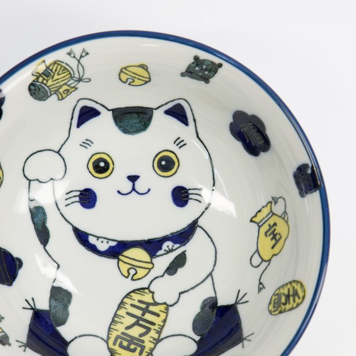 Tokyo Design Studio - Kawaii - Ramen Kom - Lucky Cat Neko - Blauw - 20.8x8cm - 1000ml - Afbeelding 3