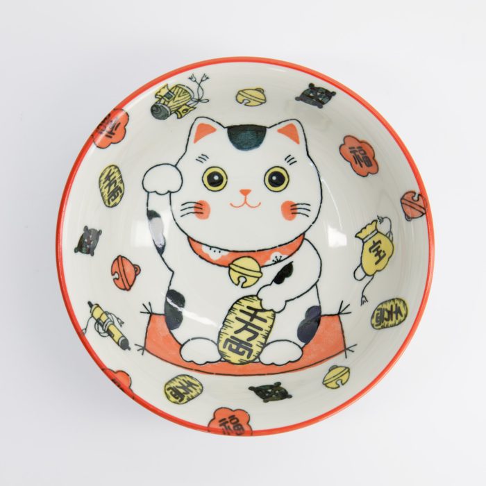 Tokyo Design Studio - Kawaii - Ramenkom - Lucky Cat Neko - Rood - 20,8x8cm - 1000ml - Afbeelding 2